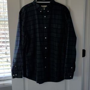 St. John's Bay men button down plaid xl green navy